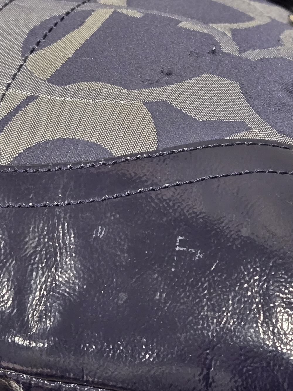 Coach Optic Navy Metallic Signature Shoulder Bag/Crossbody - Picture 11 of 12
